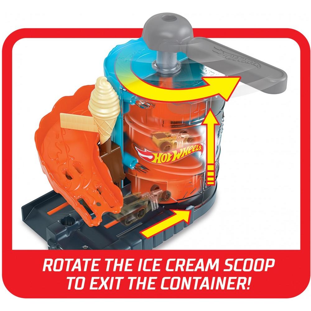 Hot Wheels Downtown Ice Cream Meltdown Playset - image 2 of 5