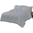 thumbnail image 5 of DNG Creations 5 Piece Ruffle Diamond Comforter All Season 550 GSM Twin/Twin XL Size - 800 Threads Count, 100% Egyptian Cotton Solid Silver Colour, 5 of 7
