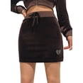 thumbnail image 1 of Txlixc Conjunto casual de 2 piezas para mujer, manga larga con patrón de corazón de diamantes de imitación, sudadera corta con capucha y falda Txlixc  Estilo de ocio, 1 of 9