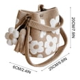 thumbnail image 7 of Boho Crochet Crossbody Bag with Detachable Flower - Handmade Crochet Shoulder Purse - Casual Mini Shoulder Purse - Stylish Handbag for Women Daily Use Holiday Gift(Brown), 7 of 7