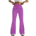 thumbnail image 4 of QATAINLAV Flare Leggings for Women, High Waisted Flared Leggings Bootcut Casual Workout Yoga Pants Fashion Stripe Bell Bottom Pants Fall Outfits Purple XL, 4 of 8