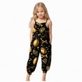 thumbnail image 1 of Ymyiu Girls Straight Leg Jumpsuit Girls Jumpsuits Kids Fashion Ruffle Sleeves Crew Neck Rompers Drawstring Overalls with Pockets 1T 2T(Black, 1-2 Years), 1 of 6