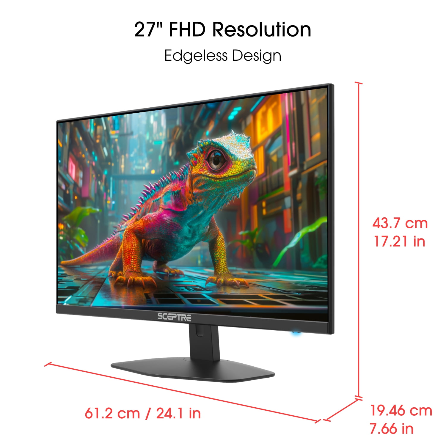Sceptre New 27-inch Gaming Monitor 100Hz 1ms HDMI x2 DP x1 Build-in Speakers Machine Black 2025