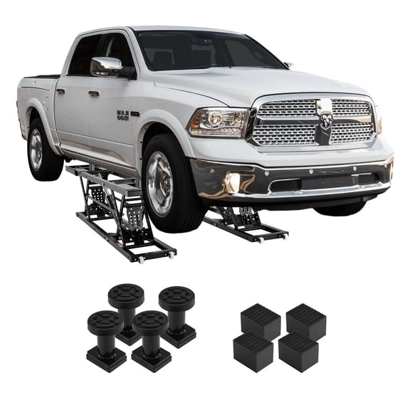 7000 LBS Car Lift Portable, Heavy Duty Truck Lift with Power Unit, Extended Plates, 26.8" Max Height, Auto Car Jack for Garage & Shop