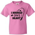 thumbnail image 3 of Inktastic I Hooked Opa's Heart with Fishing Rod Youth T-Shirt, 3 of 5