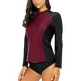 thumbnail image 3 of Alove Women's Long Sleeve RashGuard Zip Front Sun Protection UPF50 Swimsuit Top, 3 of 5