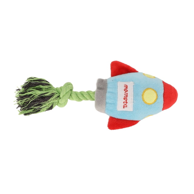 Juguete de peluche para perros que limpia los dientes, juguete interactivo para masticar perros con cuerda con nudo para cachorros, color azul