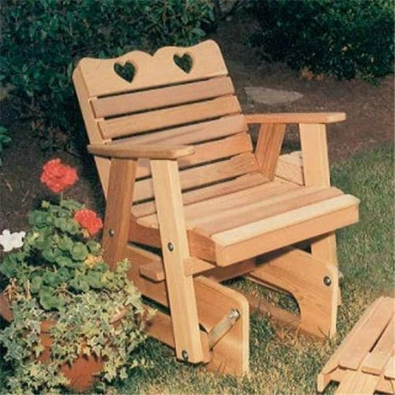 Creekvine Designs WF4230CVD Cedar Country Hearts Rocking Glider Chair