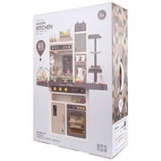 Large Kitchen Toy Set for Kids with Realistic Lights and Cooking Sounds Steam Play Sink Menu Board and Accessory Play Set