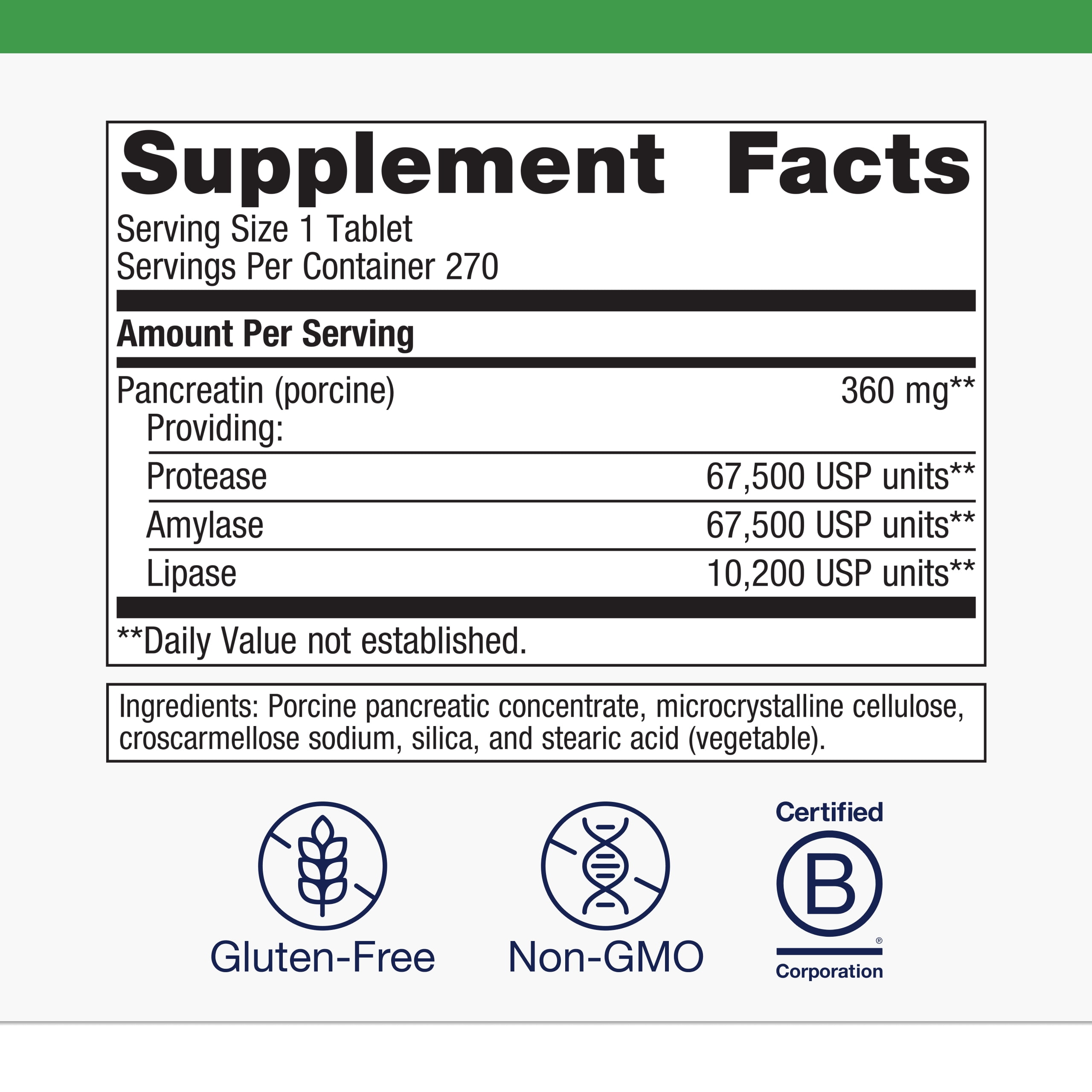 Metagenics SpectraZyme Pancreatic Enzymes - Digestion Supplement* - Pancreatic & Digestive Enzymes - Non-GMO & Gluten-Free - 270 Tablets