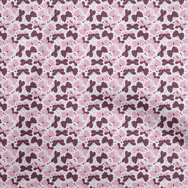 oneOone Velvet Dark Magenta Fabric Butterflies Sewing Craft Projects Fabric Prints By Yard 58 Inch Wide