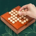 thumbnail image 2 of Classic Wooden Solitaire Board Game Educational Toys IQ Puzzle Diamond Chess, 2 of 8