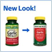 Spring Valley Odor-Controlled Garlic Dietary Supplement Softgels for Heart Health, 1000 mg, 120 Count