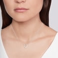 thumbnail image 3 of LeCalla 925 Sterling Silver Hypoallergenic Horseshoe CZ Pendant Necklace, 16+2 in (Women's, Teen), 3 of 7