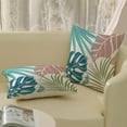 thumbnail image 6 of Tropical Pillow Covers 20x20 Aqua Blue Teal Sage Green Pink Palm Leaves Plant Throw Pillows for Couch Summer Leaf Pillowcase Outdoor Decorative Cushion Case for Sofa Bed Decorations Set of 2, 6 of 6