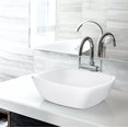 Modern Ceramic Vessel Sink Bathroom Vanity Bowl Flared Square White