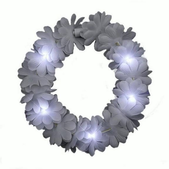 Blinkee A1350 Light Up Flashing Wedding White Flower Princess Angel Halo Crown Headband