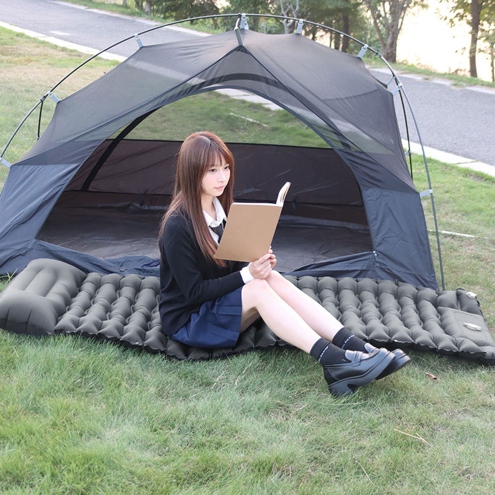 up to 65% off karymi Outdoor Inflatable Mat Very Light Nylon Foot Pad Portable Sleeping Mat Inflatable Bed Camping Hiking Tent Mat Travel Accessories Sports and Outdoors