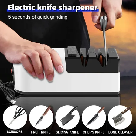 Professional Electric Knife Sharpener 3-Stage Home Kitchen Knives Sharpening