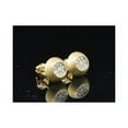 thumbnail image 4 of Diamond Domed Brushed Finish Earrings 10K Yellow Gold Round Pave Studs 1/4 Tcw., 4 of 6