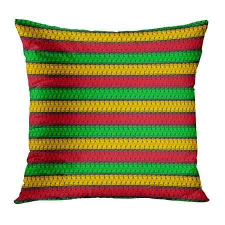 Crochet Pillow Covers (ECCOT Colorful Rastafarian in Rasta Colors Green Abstract Braid Bright Crochet Detail Pillow Case Pillow Cover 18x18)