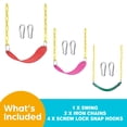 thumbnail image 2 of Swing Seat with 66 Inch Anti-Rust Chains Thermoplastic Coated, Support 660lb, Swing Seat Cushion Accessories Replacement with Snap Hooks for Outdoors, Playground, Jungle & Gym,Red, 2 of 7