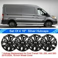 thumbnail image 4 of 16" HubCaps Compatible With 2015-2023 FORD TRANSIT 150 250 350 VAN 16 inch Steel Wheel Covers ;Black ; Set Of 4 Packs, 4 of 6