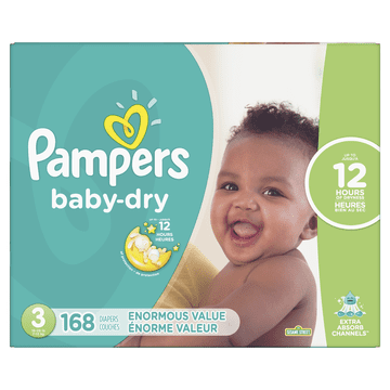 Pampers Baby Dry Diapers Size 3 168 Count