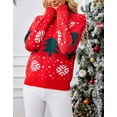 thumbnail image 5 of Womens Sweaters Crew Neck Pullover Festive Ugly Christmas Sweaters Tree for Womens Cozy Knit with Colorful Christmas Pattern Design, 5 of 7