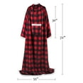 thumbnail image 3 of Catalonia Sherpa Wearable Blanket with Sleeves Arms, Super Soft Warm Comfy Large Fleece Plush Sleeved TV Throws Wrap Robe Blanket for Adult Women and Men, Red Check, 72" x 55", 3 of 6