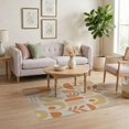 thumbnail image 3 of ODIKA 4'x6' Orange Tangerine Geometric Design Washable Area Rug Mid-Century Modern Abstract Shapes for Dorm Room, Small Living Stain Resistant Low Profile, Easy Care, 3 of 7
