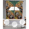 thumbnail image 2 of Polynesia Texture Swag Kitchen Curtains Sets for Windows 24 Inch Length, Abstract Traditional Tribe Sea Turtle Short Window Curtain Panels Swags Valances and Tiers 3 Piece Set for Cafe/Dining Room, 2 of 5