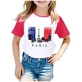 thumbnail image 1 of TZEWGL Chemise Décontractée pour Nouveau-Né Tourisme Urbain Imprimé Commémoratif Manches Courtes Raglan Taille 7-8T, 1 of 4
