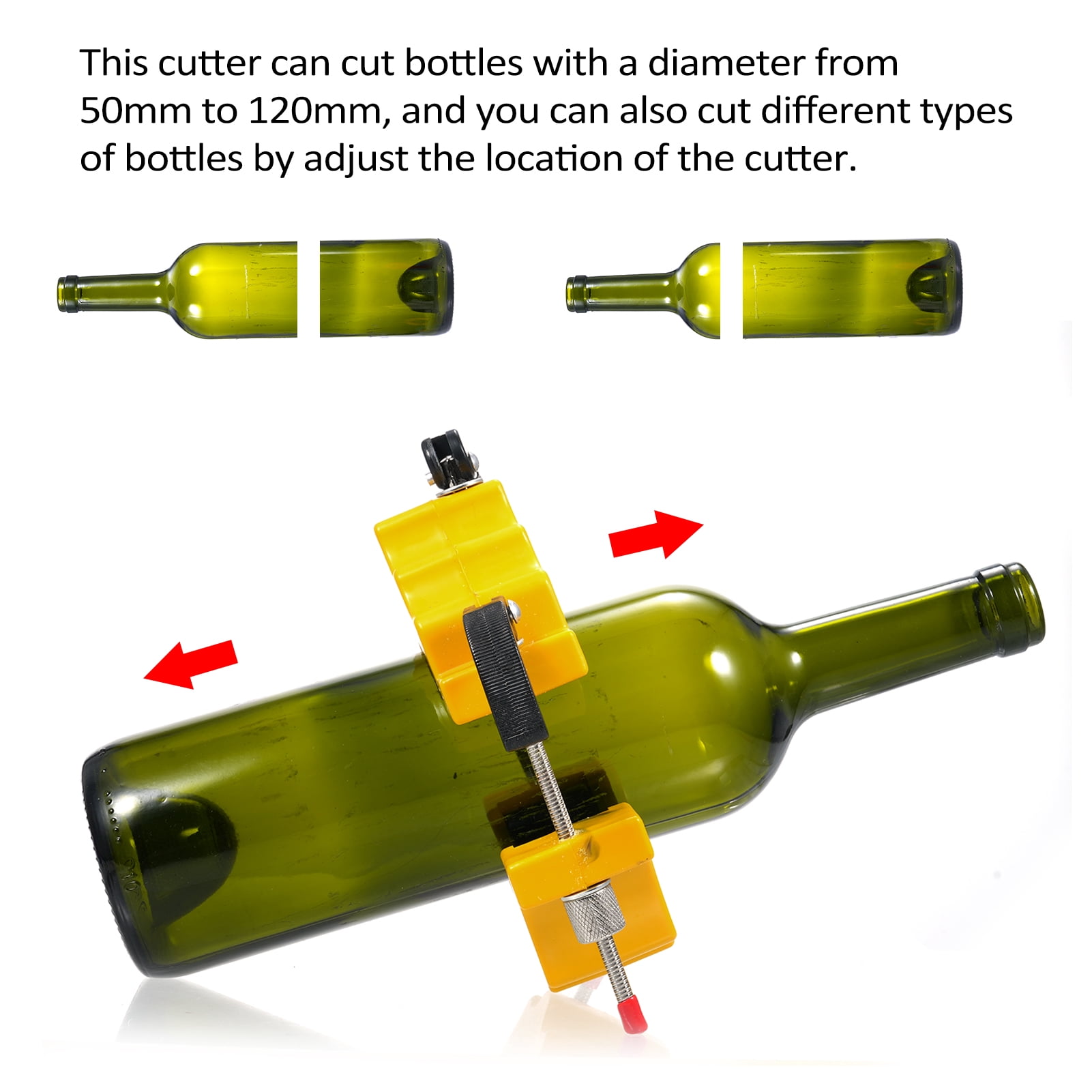 Machine Adjustable From 1.26~3.7Inch Glass Bottle Cutter DIY Tools Wine Beer Cutter Wine Beer Champagne Jar Sculpture Glass Tube Cutting Machine