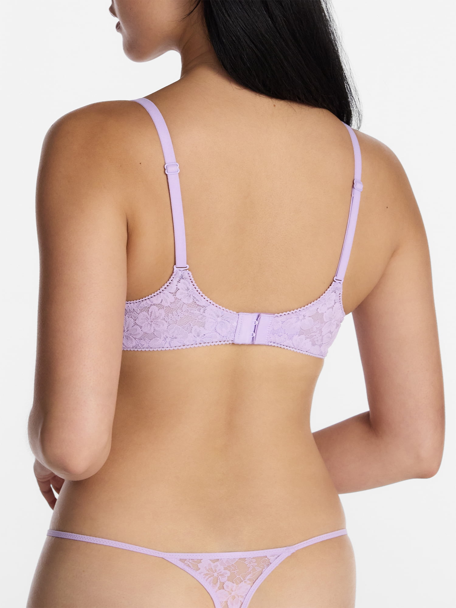 No Boundaries Women’s All Over Lace Thong Underwear, 3-Pack, Sizes XS-XXXL