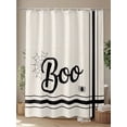 thumbnail image 4 of Fsddascl BOO Halloween Shower Curtain Set - Long 72" x 84" Washable Bathtub Curtain with 12 Hooks, Striped Horror Spi-der Web Beige Waterproof Fabric Stall Shower Curtains for Bathroom/Bathtub Décor, 4 of 6