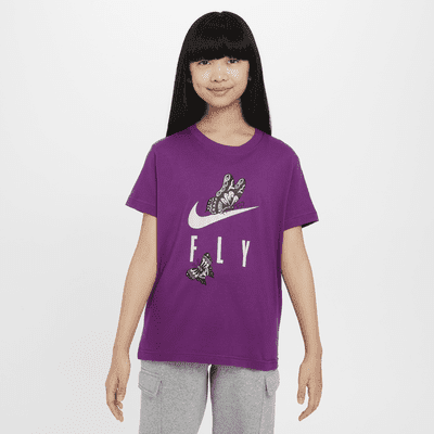 Nike Sportswear Big Kids' (Girls') T-Shirt Color: Viotech Size: M