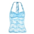 thumbnail image 2 of Top transparente con encaje para mujer, blusa sexy y casual de manga corta., 2 of 8