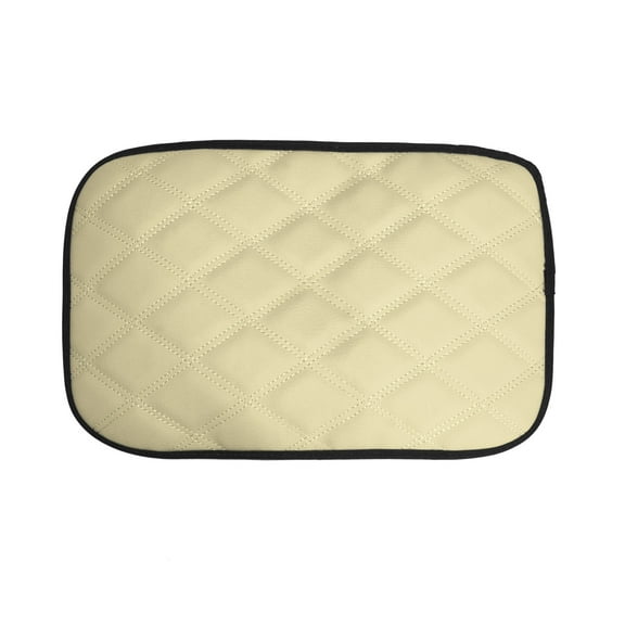 FH Group Faux Leather Diamond Pattern Center Console Armrest Cushion, Luxury Seat Box Cover Protector for Most Cars, Trucks, and SUVs - Beige