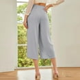 thumbnail image 6 of Lumtrix Womens Wide Leg Capri Pants 2026 Spring Summer Baggy High Waisted Trendy Cropped Trousers with Pockets Gray M, 6 of 6