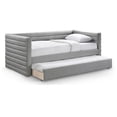 thumbnail image 1 of Meridian Furniture Lit de Jour Simple en Similicuir Gris Beverly, 1 of 8