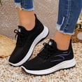 thumbnail image 2 of Women's Walking Shoes Non Slip Athletic Running Tennis Slip on Breathable Gym Workout Fashion Lace up Comfortable Sneakers Black Size 6.5, 2 of 4