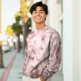 thumbnail image 4 of Dalix UFO Embroidered Washed Crewneck Sweatshirt Long Sleeve Fleece Cotton Mens in Tie Dye Copper L Large, 4 of 5