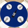 thumbnail image 1 of HAHDAXIA Round Waterproof Table Cover Elastic Tablecloth Vinyl Fitted Table Cover Elastic Edged Plastic Table Cover Fits Tables up to 36"-44" R Blue, 1 of 7