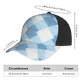 thumbnail image 2 of Curved Design Along The Top Of The Baseball Cap Reinforced Adjustable Breasted Four Seasons Available Argyle Plaid Lightskyblue_1, 2 of 8