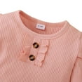 thumbnail image 4 of Bullpiano 3PCS Newborn Infant Baby Girl Clothes Long Sleeve Romper Cute Pants Headband Infant Girl Clothes Set, 4 of 9