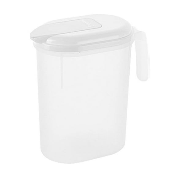 Drink Dispenser For Fridge Beverage Liquid Drink Container For Party 1 Gallon Cold Water Pitcher Lemonade Stand Juice Jug With Spigot (White)