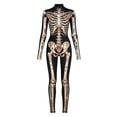 thumbnail image 4 of Men's Halloween Skeleton Jumpsuit Tight Fit Bodysuit,Long Sleeve Bodysuit for Performance Dress Up Party Onesie, 4 of 5