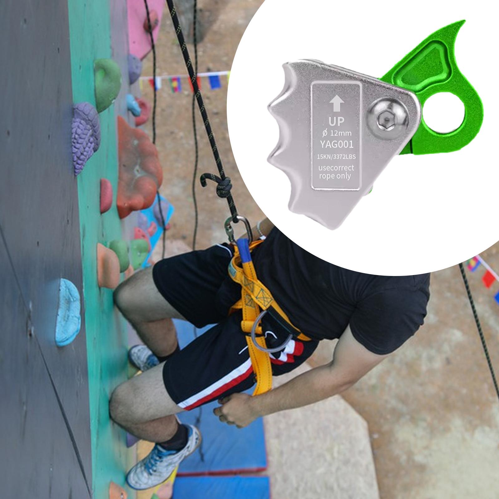QccHieUs Climbing Rope Adjuster with Ascender Grip, 15kN Heavy Duty Descender Stopper for Green