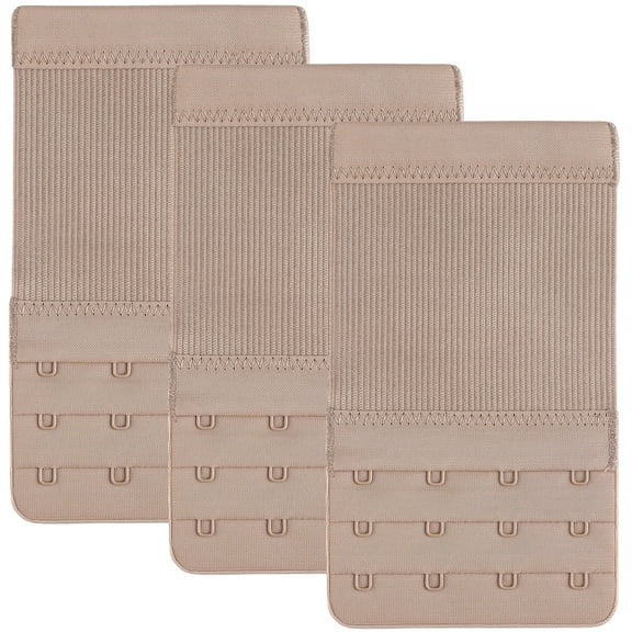 Bra Extender 4 Hook,Elastic Extra Long,Plus Size,Lined Durable 3 Pack Beige - CHIRRUPY CHIEF